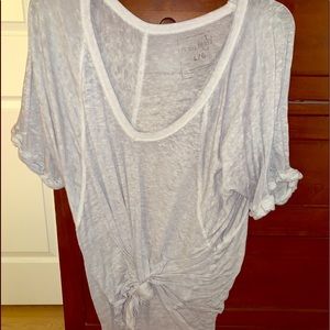 Free People Gray Oversized Top